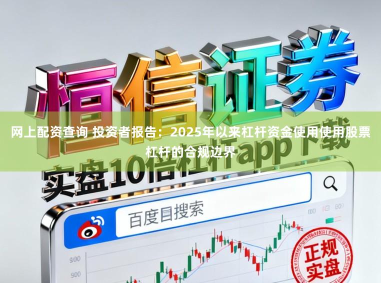 网上配资查询 投资者报告：2025年以来杠杆资金使用使用股票杠杆的合规边界